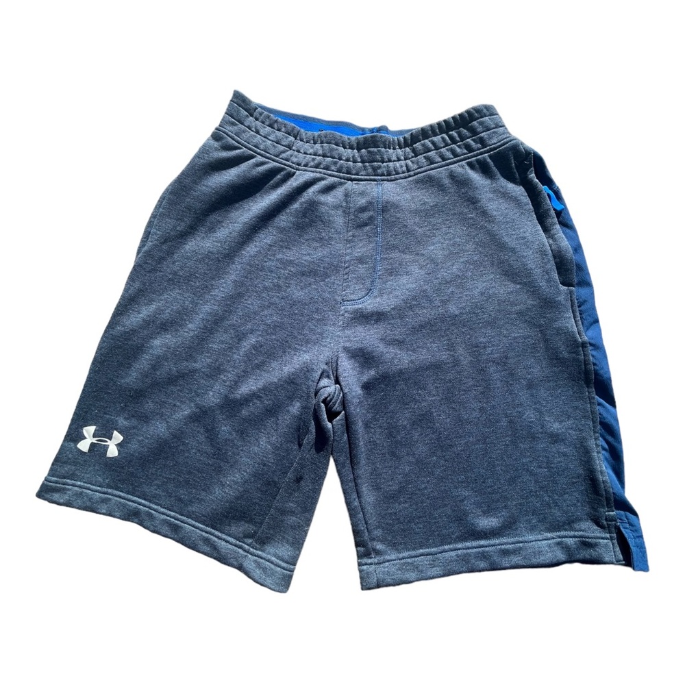 Under Armour Shorts Mens Medium Gray Blue Sweat Gym Athletic Sport Jogger Pocket
